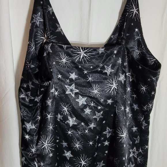 NWT BEAUTIFUL SILKY Black Starred Nightgown - S, L, or XL - Picture 8 of 10
